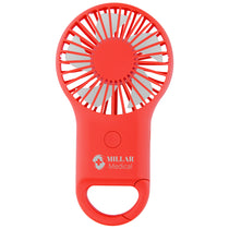 Hit Red Rechargeable Handheld Fan With Carabiner