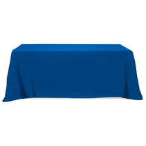 Hit Royal Blue Flat Poly/Cotton 3-Sided Table Cover- Fits 8' Standard Table