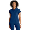 Grey's Anatomy Women's Indigo (Navy) One Pocket Polo Neck Renew Top