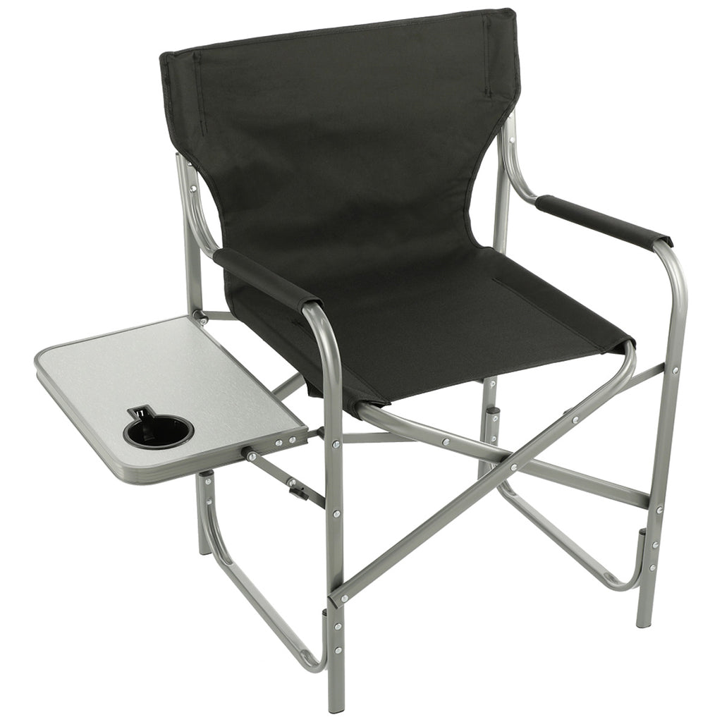 Leeds Black Director's Chair (300lb Capacity) with Side Table