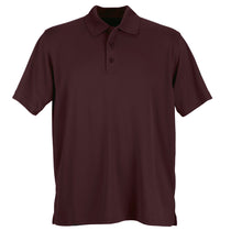 Vansport Men's Deep Maroon Omega Solid Mesh Tech Polo
