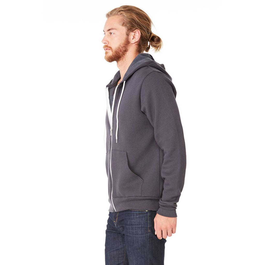 Bella + Canvas Unisex Dark Grey Sponge Fleece Full-Zip Hoodie