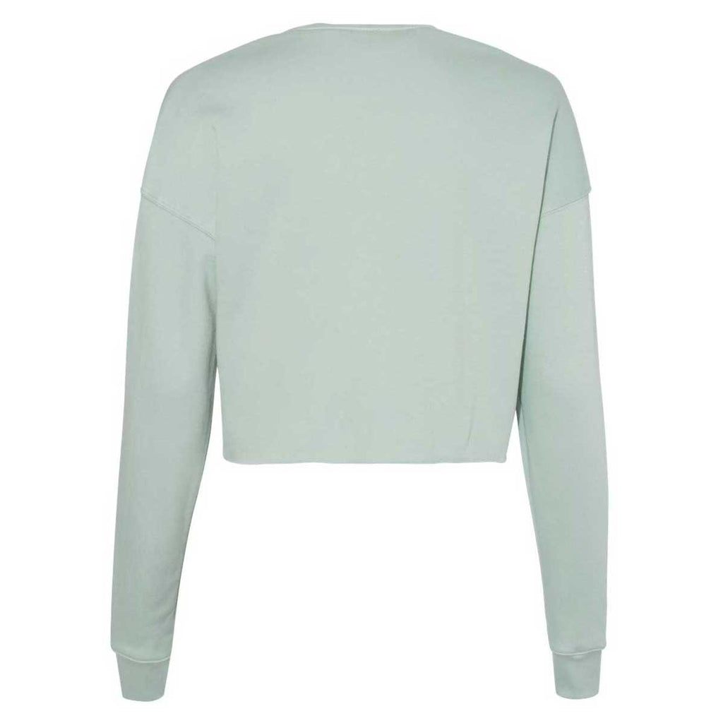 Bella + Canvas Women's Dusty Blue Cropped Crew Fleece