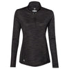 Adidas Women's Black Melange Lightweight Melange Quarter Zip