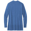 Brooks Brothers Women's Charter Blue Heather Cotton Stretch Long Cardigan Sweater