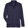 Devon & Jones Women's Navy CrownLux Performance Plaited Long Sleeve Polo