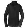 Port Authority Women's Black Pinpoint Mesh 1/2-Zip