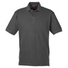 Harriton Men's Charcoal 6 oz. Ringspun Cotton Pique Short-Sleeve Polo