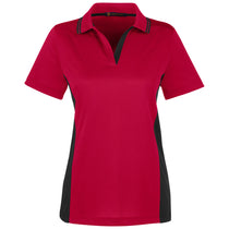Harriton Women's Red/Black Flash Snag Protection Plus Colorblock Polo