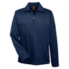 Harriton Men's Dark Navy Task Performance Fleece Quarter-Zip Jacket