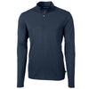 Cutter & Buck Men's Navy Blue Virtue Eco Pique Recycled Quarter Zip