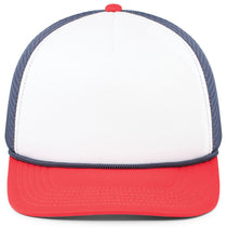 Pacific Headwear White/Navy/Red Foamie Fresh Trucker Cap