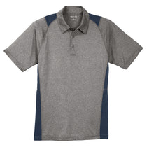 Sport-Tek Men's Vintage Heather/True Navy Heather Colorblock Contender Polo