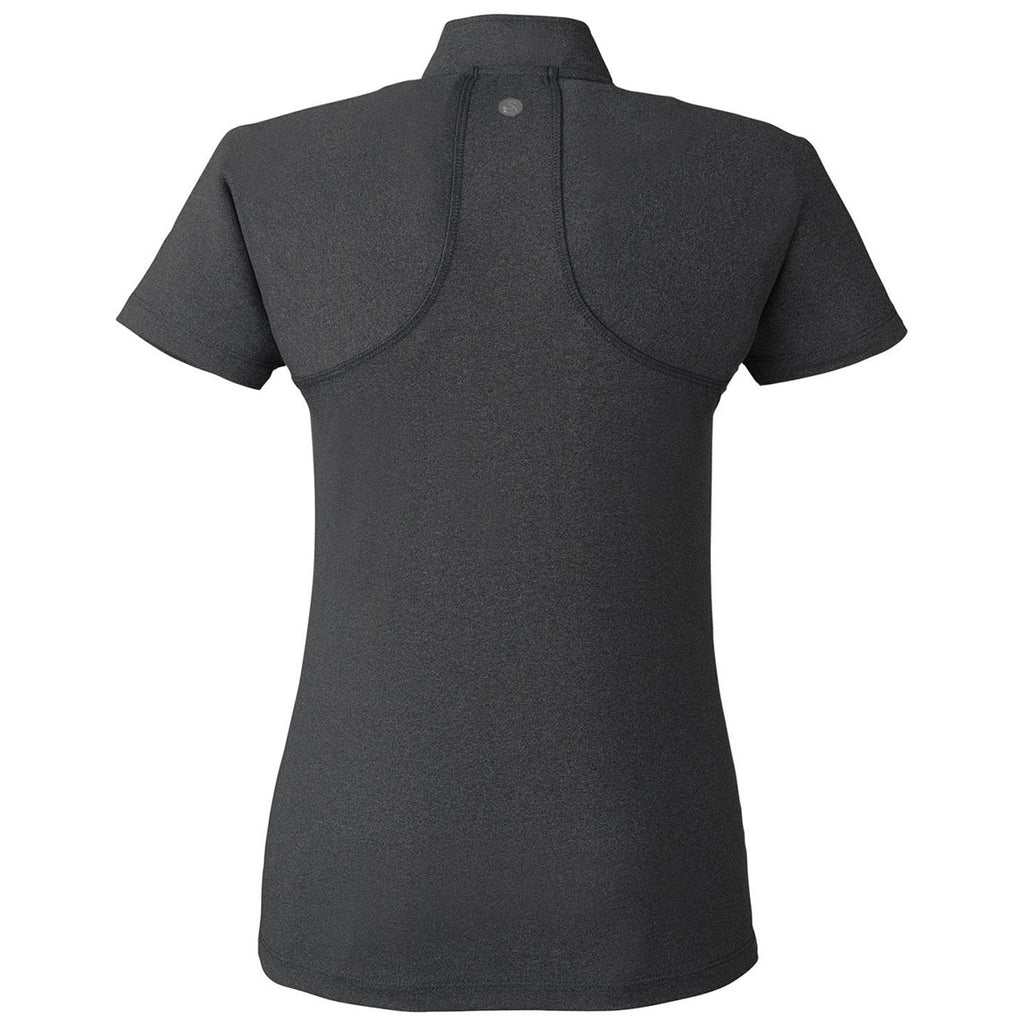 Swannies Golf Women's Black Heather Quinn Polo