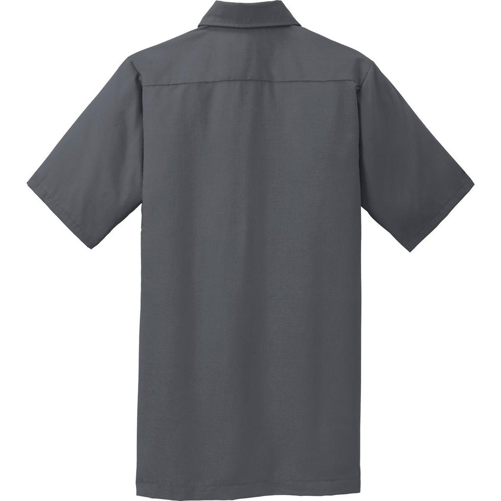 Red Kap Men's Charcoal Short Sleeve Solid Ripstop Shirt