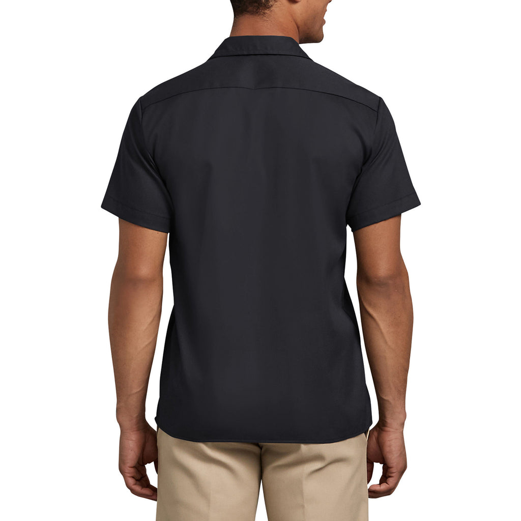 Dickies Men's Black Short Sleeve Slim Fit Flex Twill Work Shirt