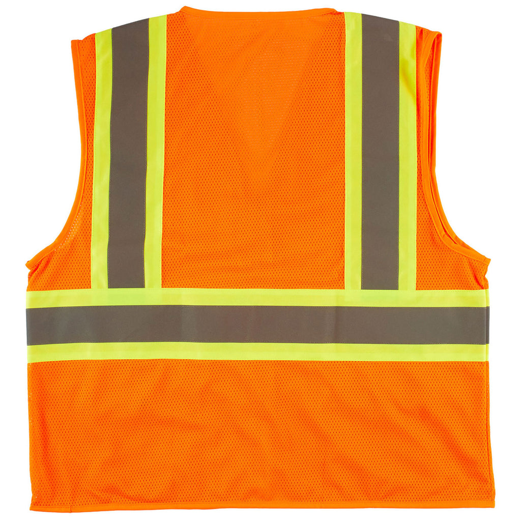 Xtreme Visibility Unisex Orange DOT Class 2 Contrast Stripe Zip Vest
