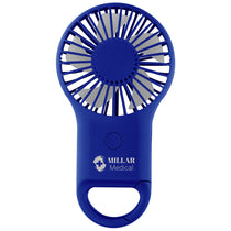 48-Hour Hit Royal Blue Rechargeable Handheld Fan With Carabiner