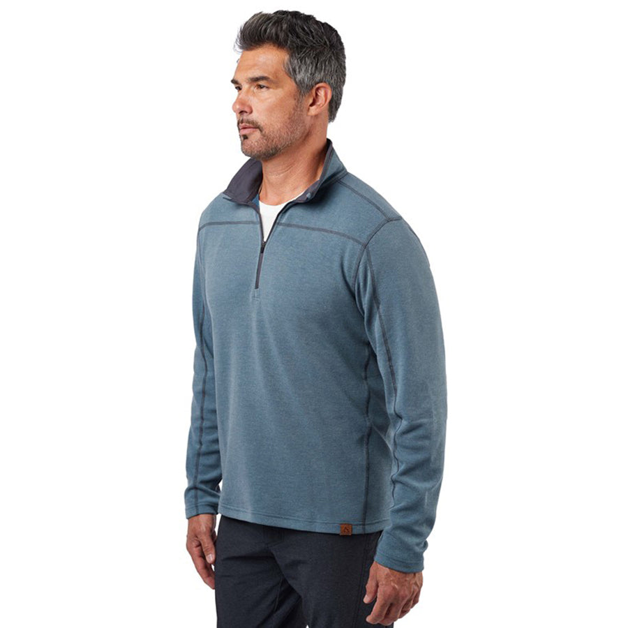 Landway Men's Blue Agave Basecamp Pro Heathered Quarter-Zip Pullover