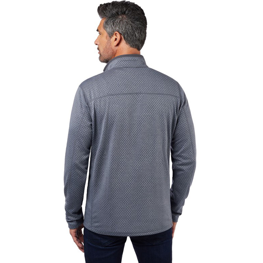 Landway Men's Iron Grey Basecamp Chevron Heathered Quarter-Zip Pullover