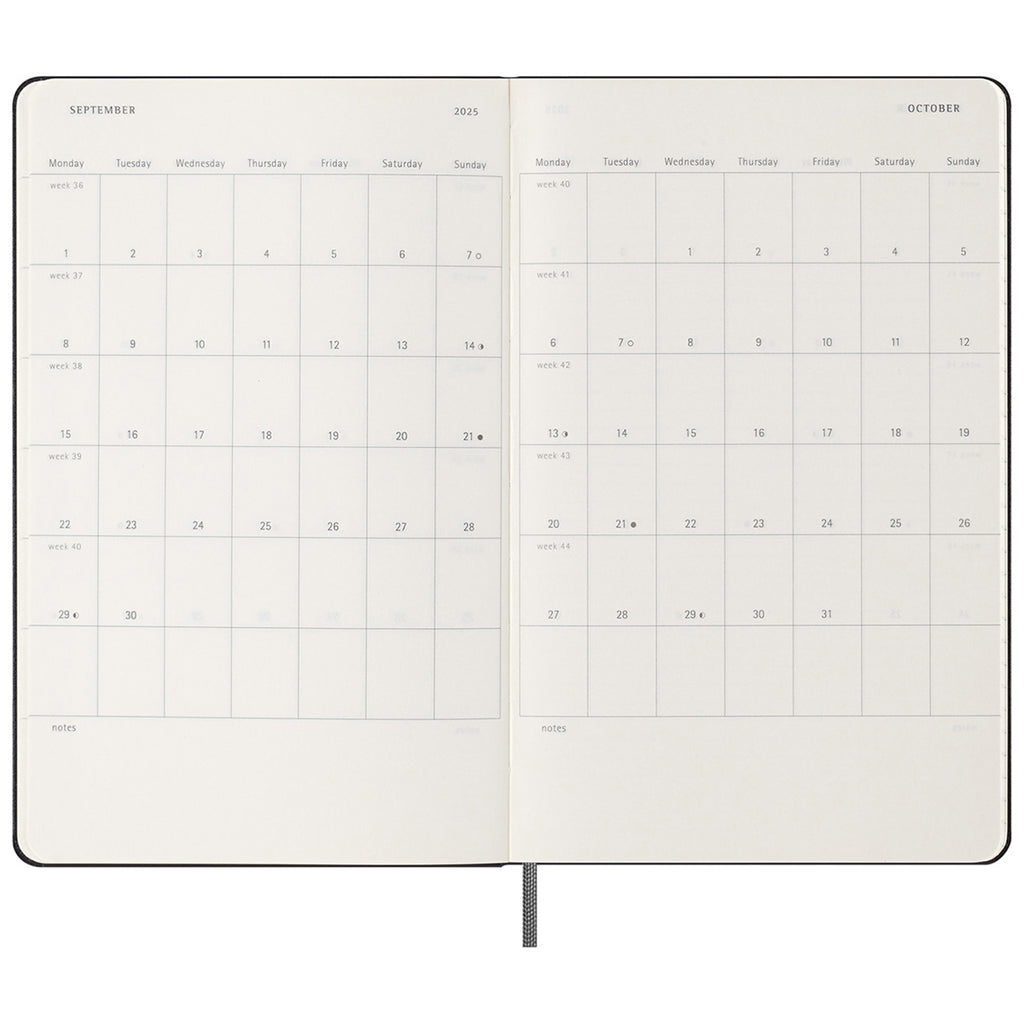 Moleskine Black Hard Cover Large 18 Month Weekly 2024-2025 Planner