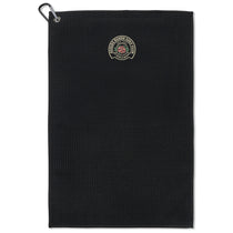 Gemline Black Golf Links Waffle Weave Towel