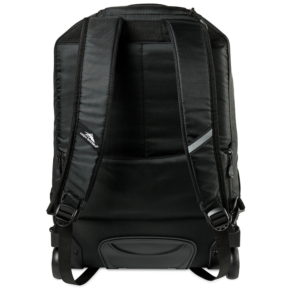 High Sierra Black Powerglide Pro Wheeled Backpack