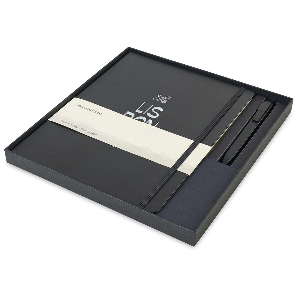 Moleskine Black X-Large Notebook and GO Pen Gift Set