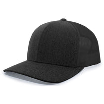 Pacific Headwear Black Heather Snapback Trucker Mesh Cap