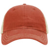 Richardson T Orange/Khaki Garment Washed Trucker