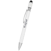 Hit Metallic White Spin Top Pen With Stylus