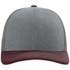 Richardson Heather Grey/Charcoal/Maroon Trucker Cap