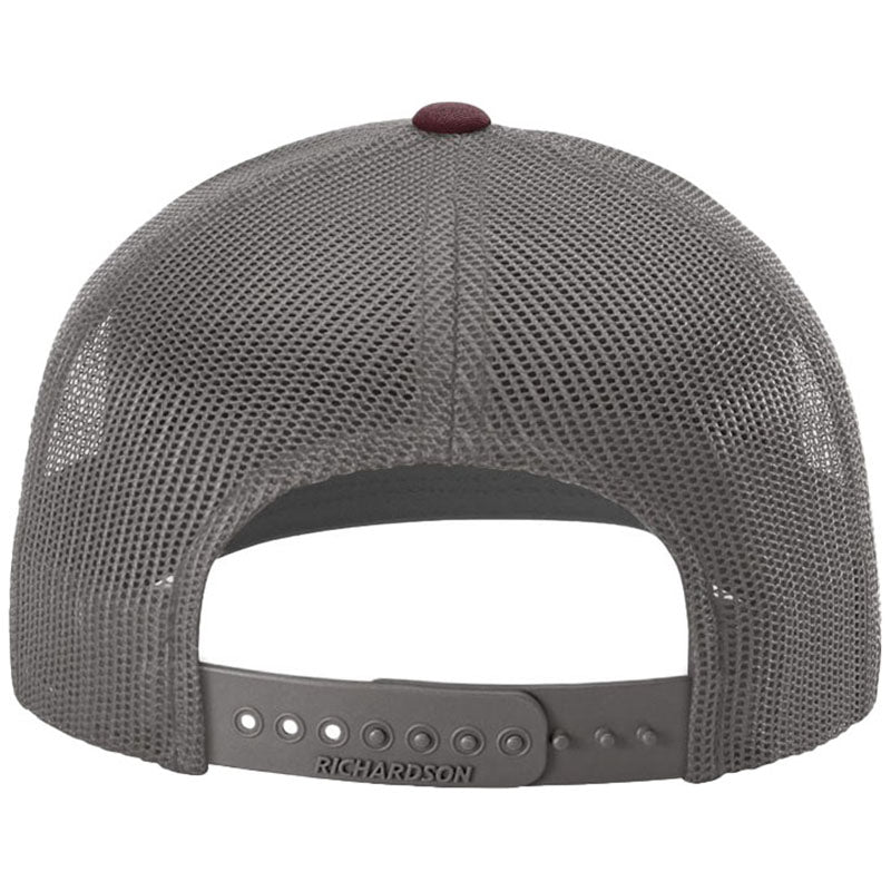 Richardson Heather Grey/Charcoal/Maroon Trucker Cap