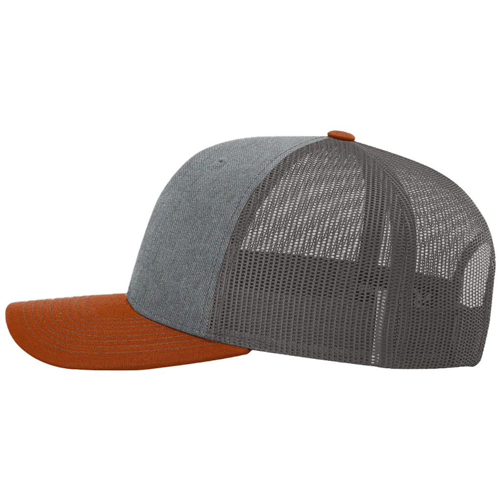Richardson Heather Grey/Charcoal/Dark Orange Trucker Cap