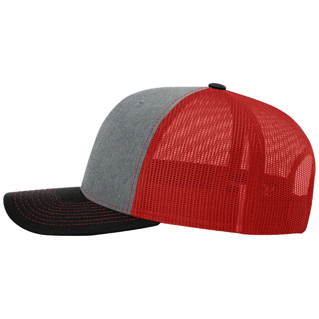 Richardson Heather Grey/Red/Black Trucker Cap