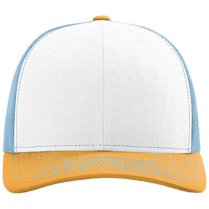 Richardson White/Columbia Blue/Yellow Trucker Cap