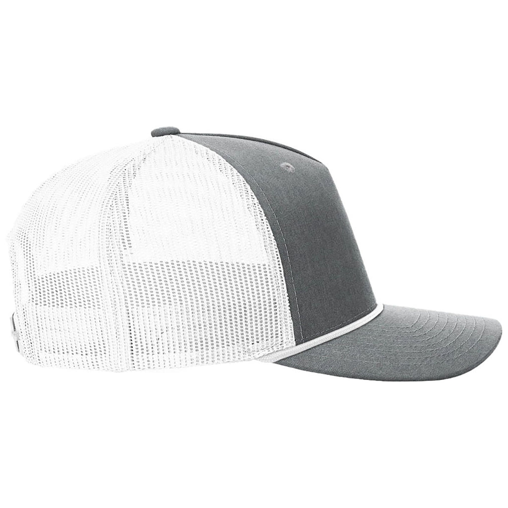 Richardson Heather Grey/White/White Five-Panel with Rope