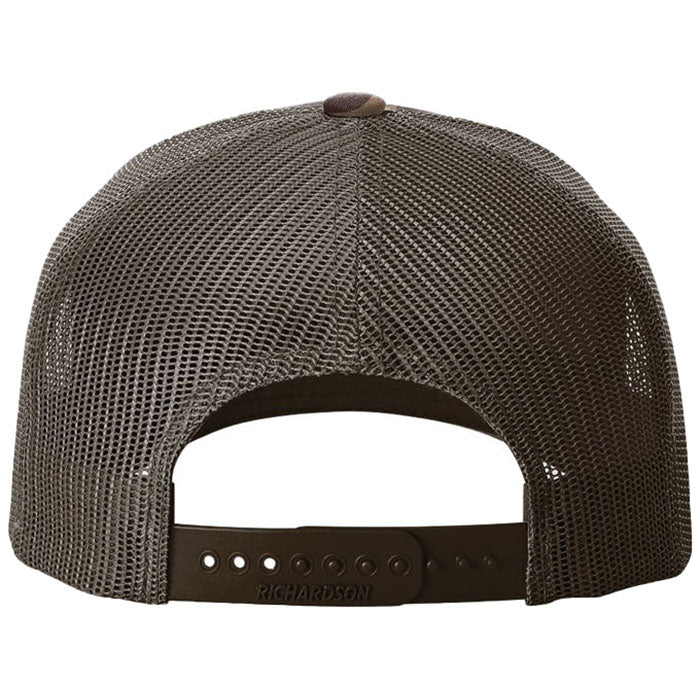 Richardson Bark Duck Camo/Brown Printed Five-Panel Trucker