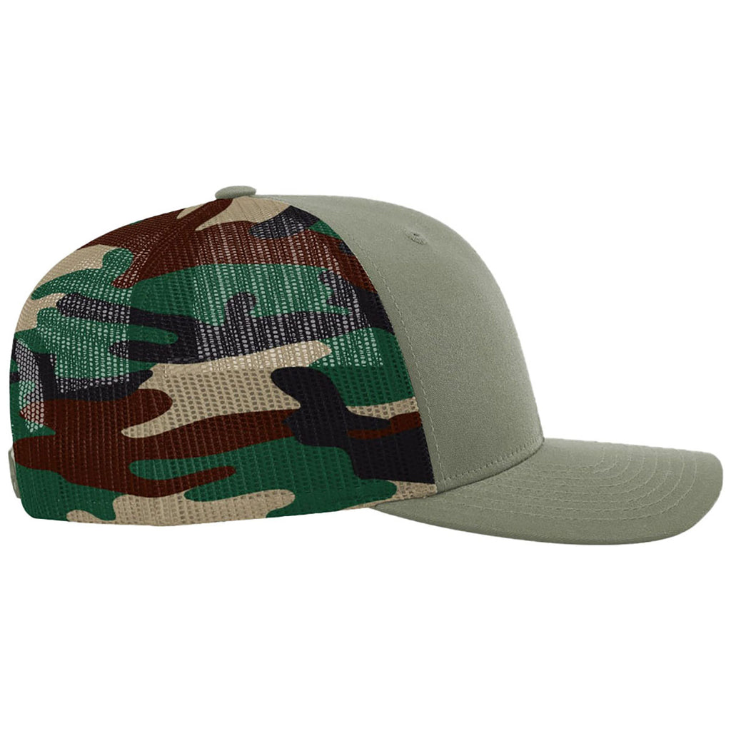 Richardson Loden/Green Camo Printed Mesh Trucker