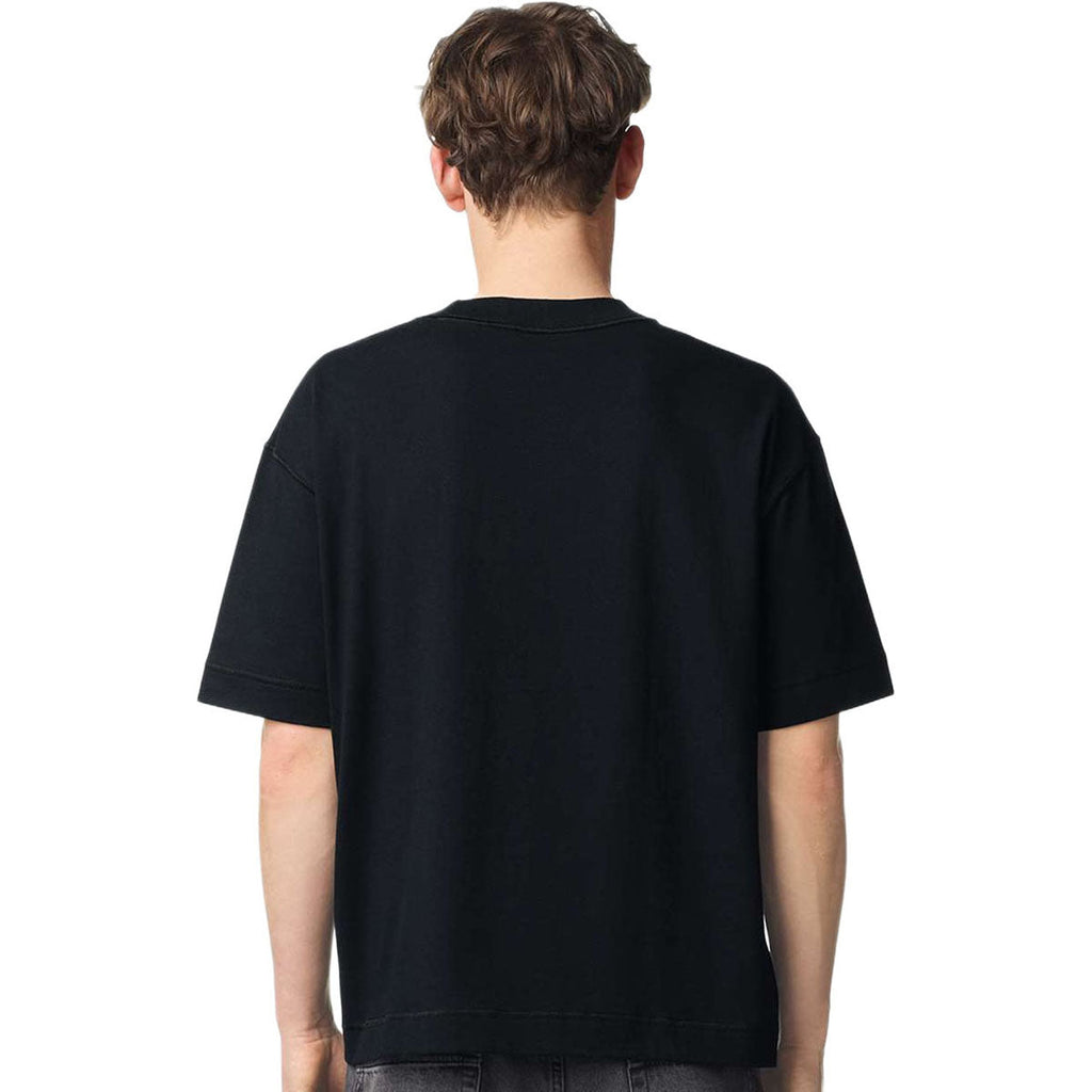 American Apparel Unisex Black Heavyweight Cotton Mid-Length Tee