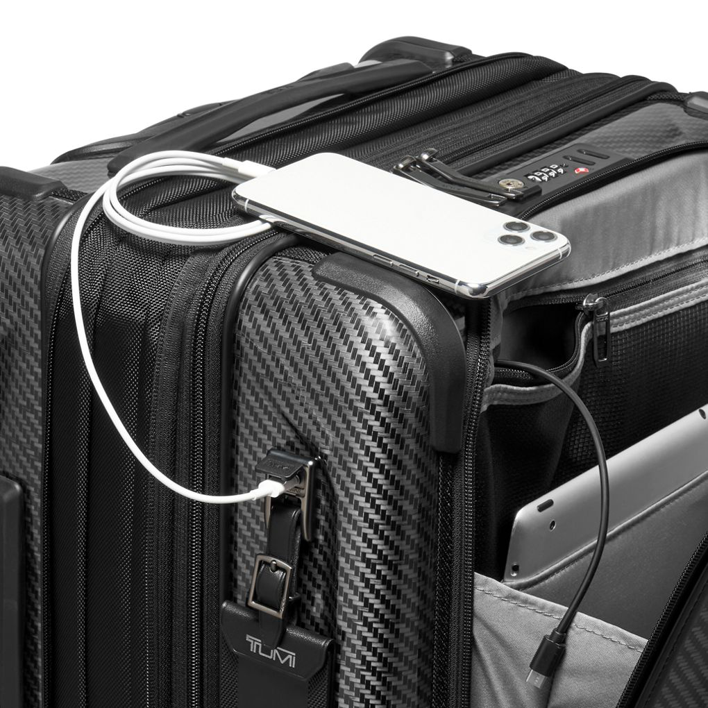 TUMI Black Graphite Tegra Lite Continental Front Pocket Expandable Carry-On