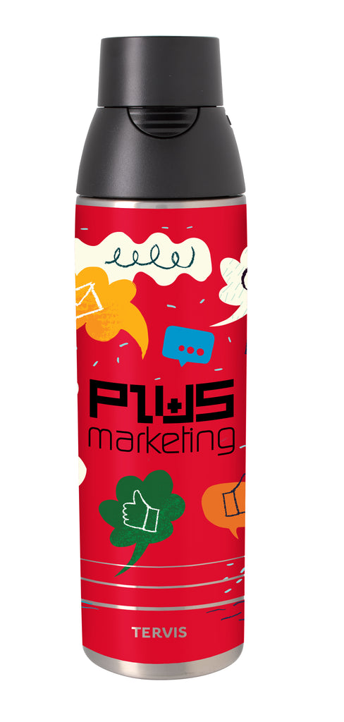 Tervis Red Stainless Steel Venture Bottle 26 oz. - Printed