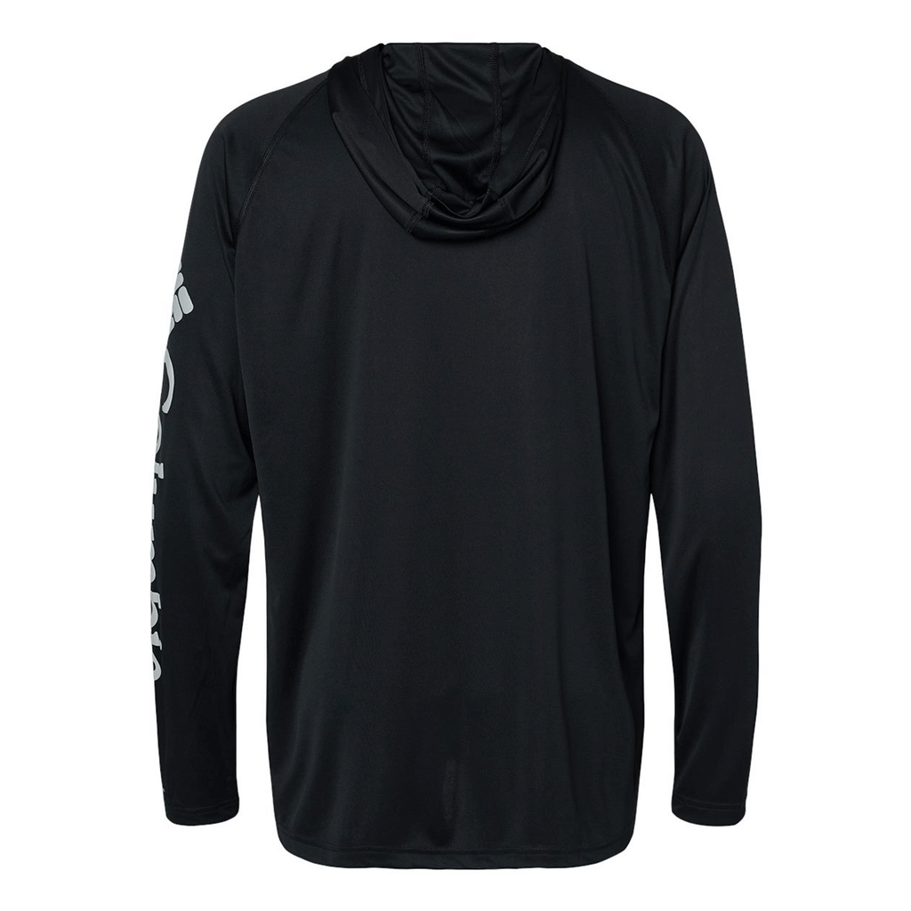 Columbia Black/Cool Grey PFG Terminal Tackle Hooded Long Sleeve Shirt