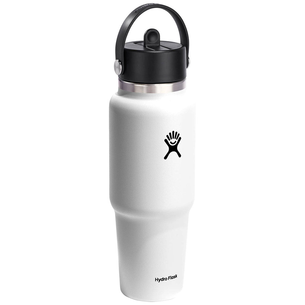 48-Hour Hydro Flask White Travel Bottle with Flex Straw Cap 32oz