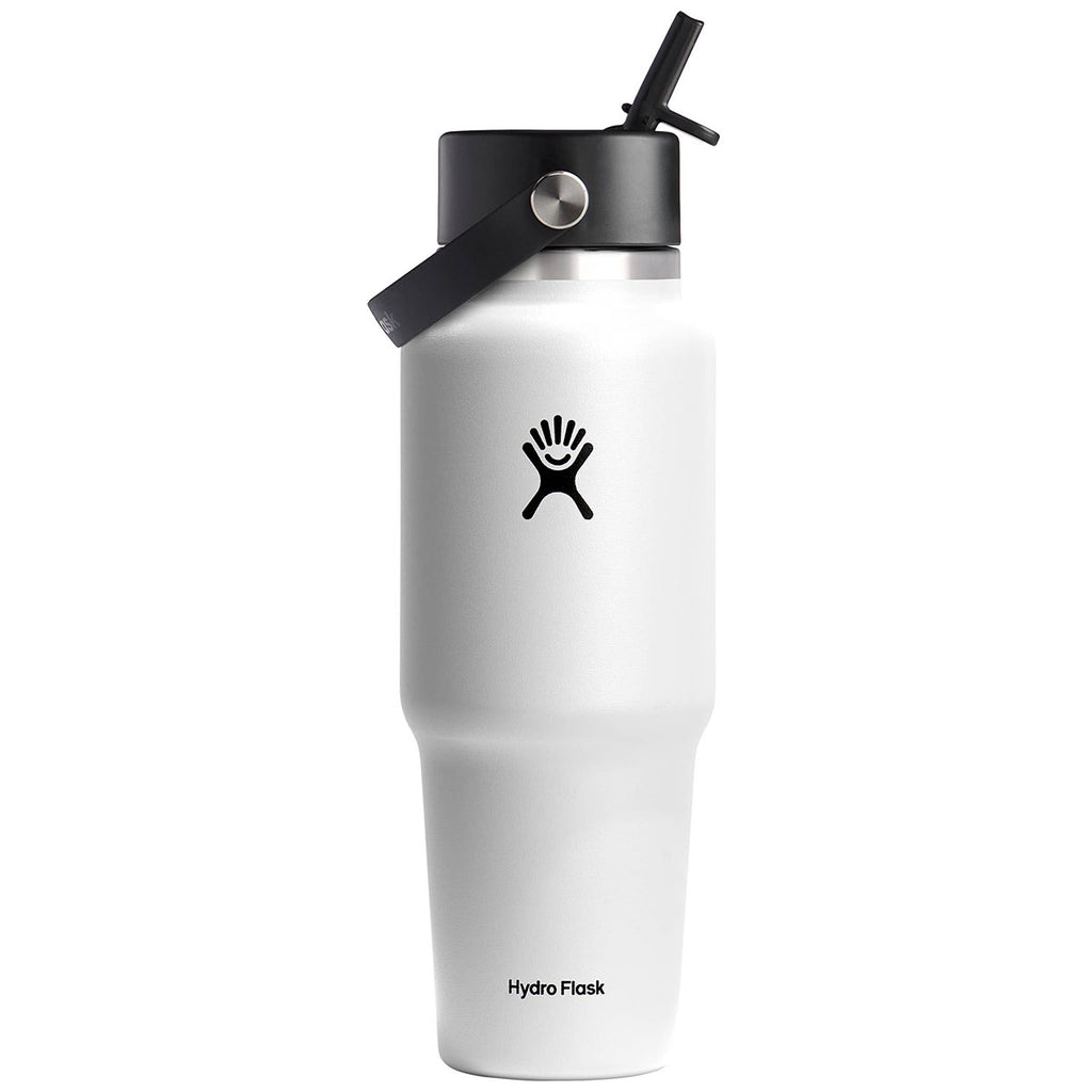 Hydro Flask White Travel Bottle with Flex Straw Cap 32oz