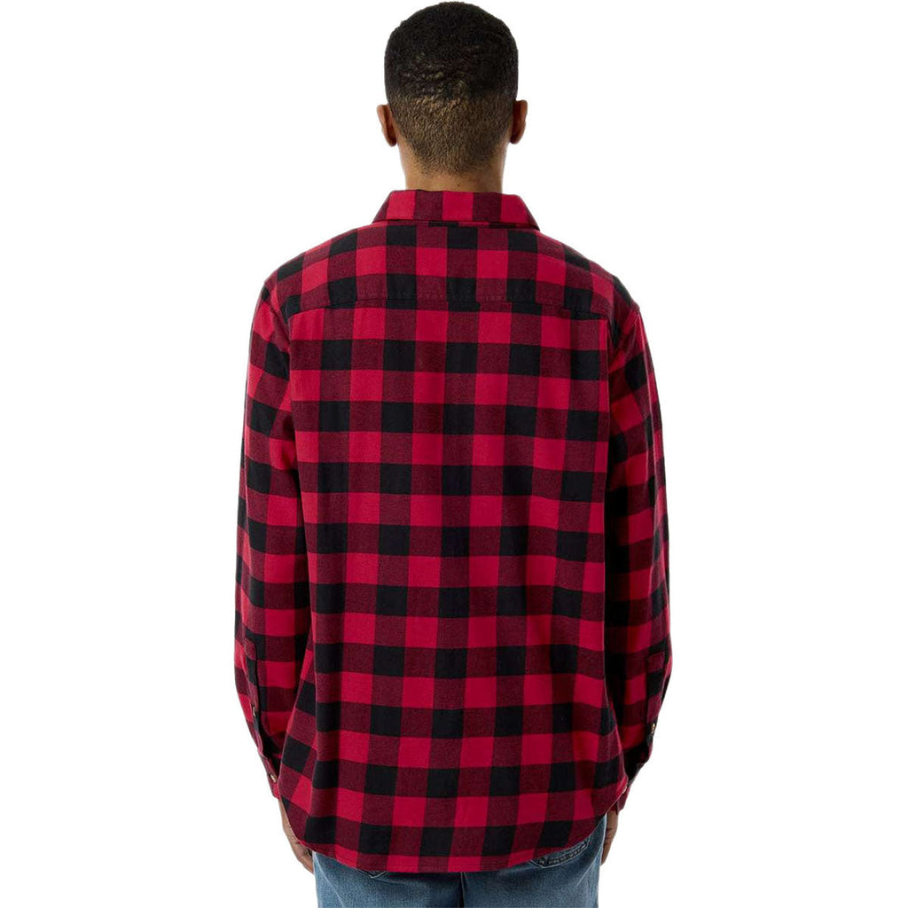Columbia Men's Mountain Red Buffalo Check Cornell Woods Flannel Shirt