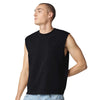 American Apparel Unisex True Black Heavyweight Cotton Garment-Dyed Mid-Length Muscle Tee