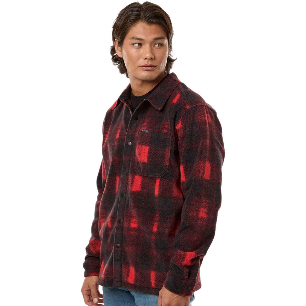 Columbia Men's Sail Red Omblur Steens Mountain Printed Shirt Jacket II