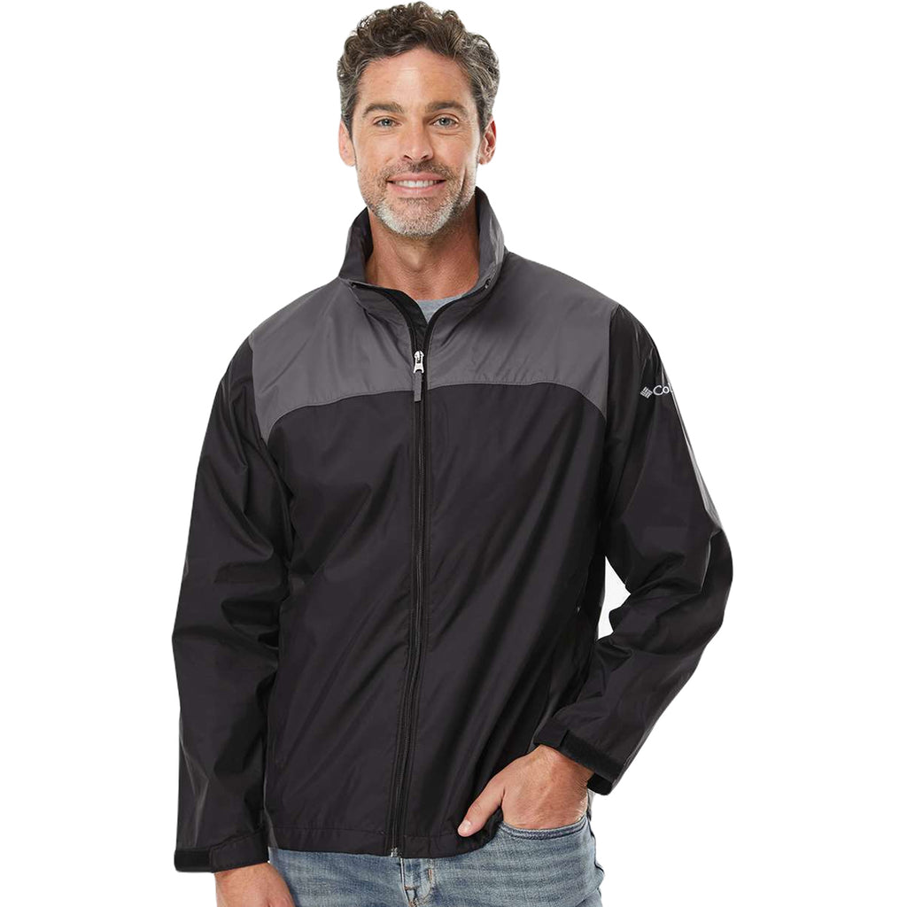 Columbia Men's Black/City Grey Glennaker Lake Rain Jacket