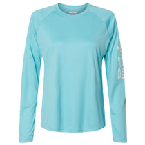 Columbia Women's Clear Blue/White PFG Long Sleeve Tidal Tee